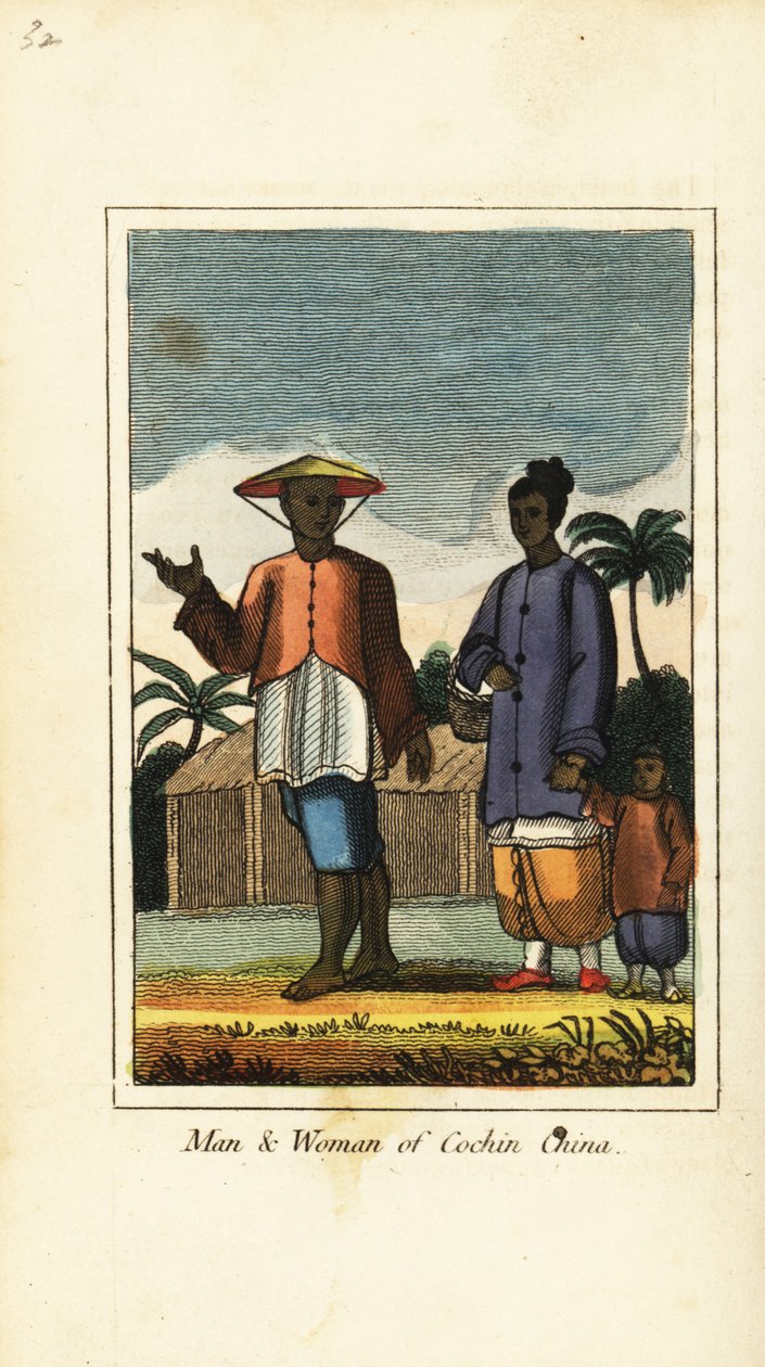 رجل وامرأة من كوشين الصين (فيتنام) 1818 بواسطة مدرسة اللغة الإنجليزية
