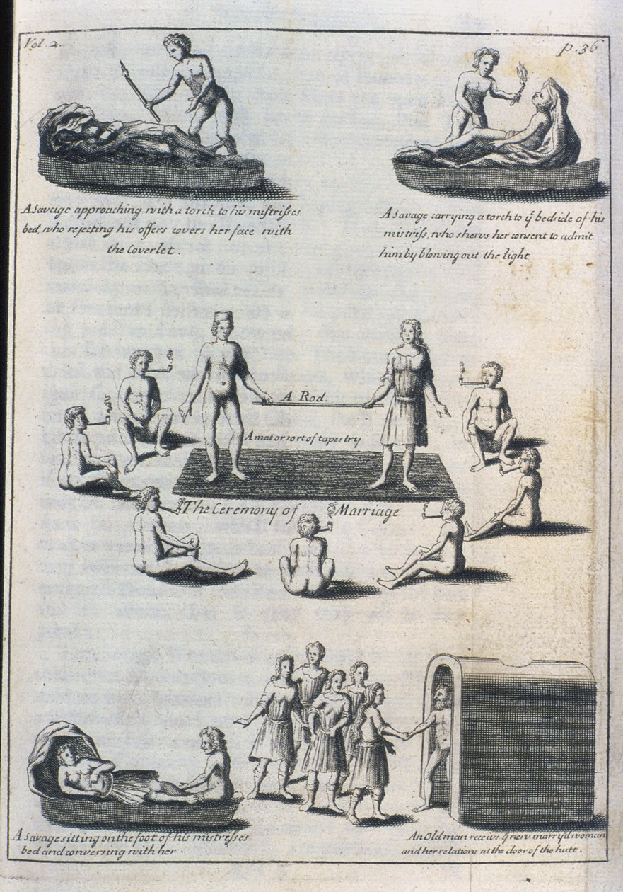 عادات الزواج ، 1703 (النقش بواسطة مدرسة اللغة الإنجليزية