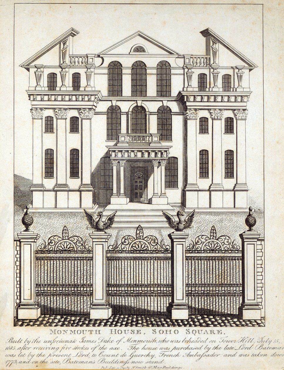 Monmouth House ، Soho Square ، نشره N. Smith ، مباني Gt Mays ، 11 يناير 1791 بواسطة مدرسة اللغة الإنجليزية