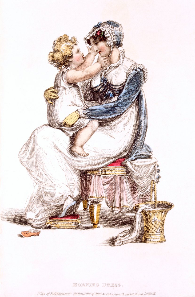 فستان الصباح ، لوحة الموضة من Ackermanns Repository of Arts بواسطة مدرسة اللغة الإنجليزية