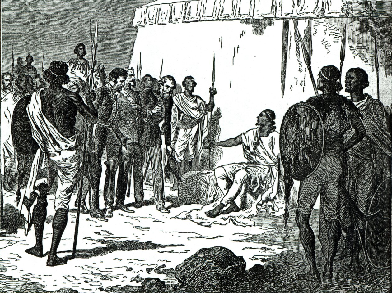 مقابلة السيد رسام مع الملك ثيودور من تاريخ كاسيل المصور لإنجلترا ، 1868 بواسطة مدرسة اللغة الإنجليزية