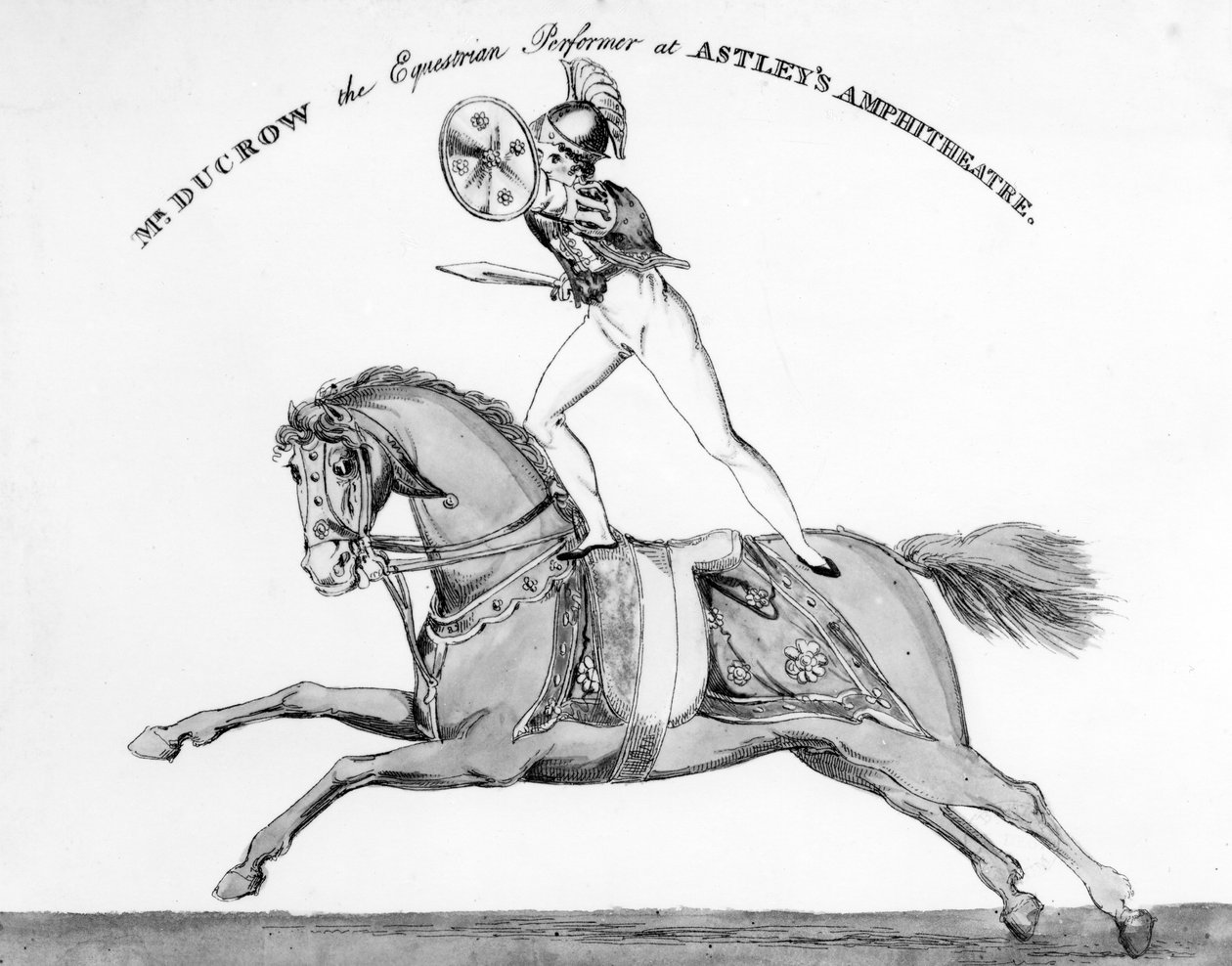 السيد Ducrow عازف الفروسية في مدرج Astleys ، حوالي عام 1840 بواسطة مدرسة اللغة الإنجليزية