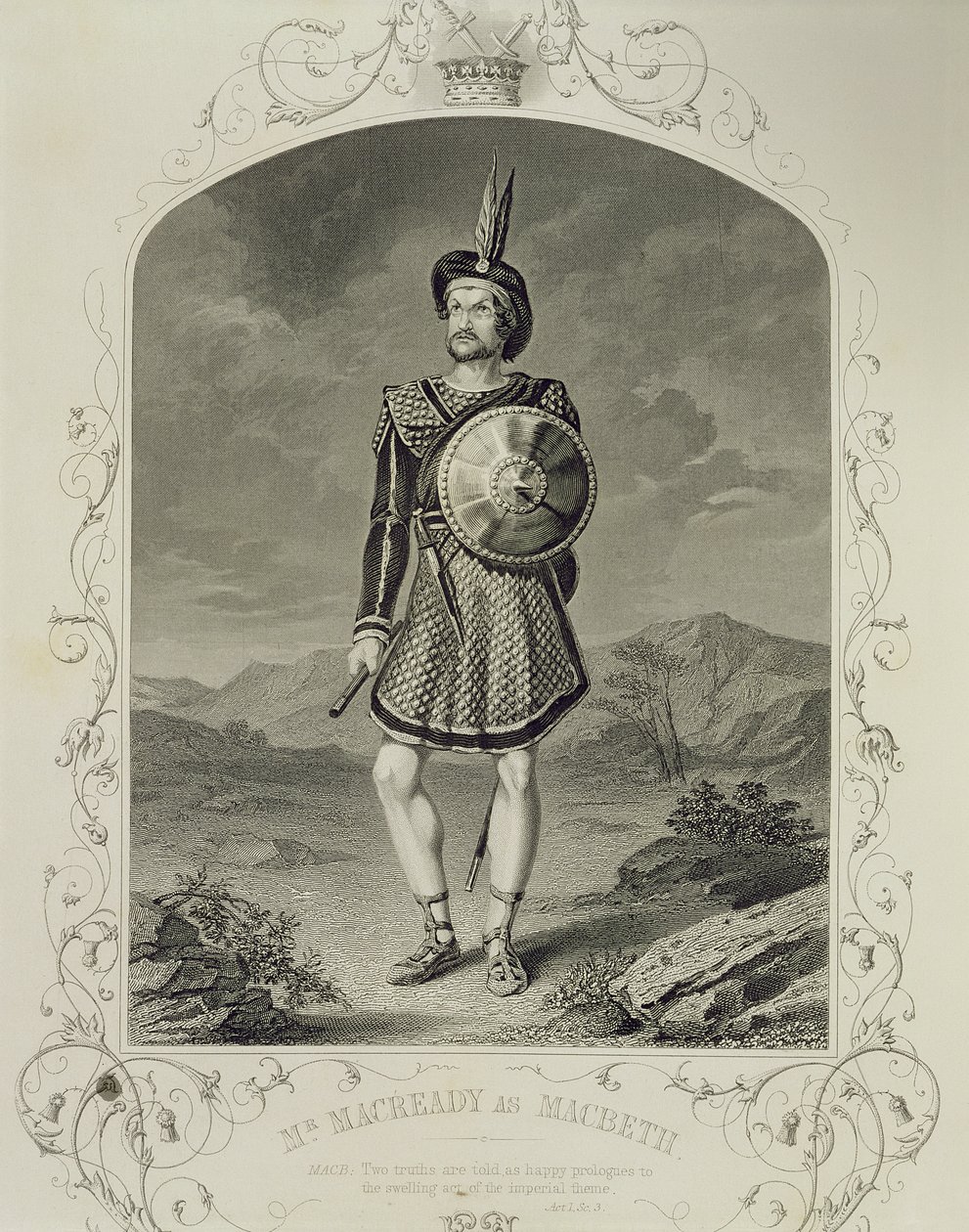 السيد ماكريدي مثل ماكبث ، القانون الأول المشهد 3 ، في مسرحية وليام شكسبير (1564-1616) بواسطة مدرسة اللغة الإنجليزية