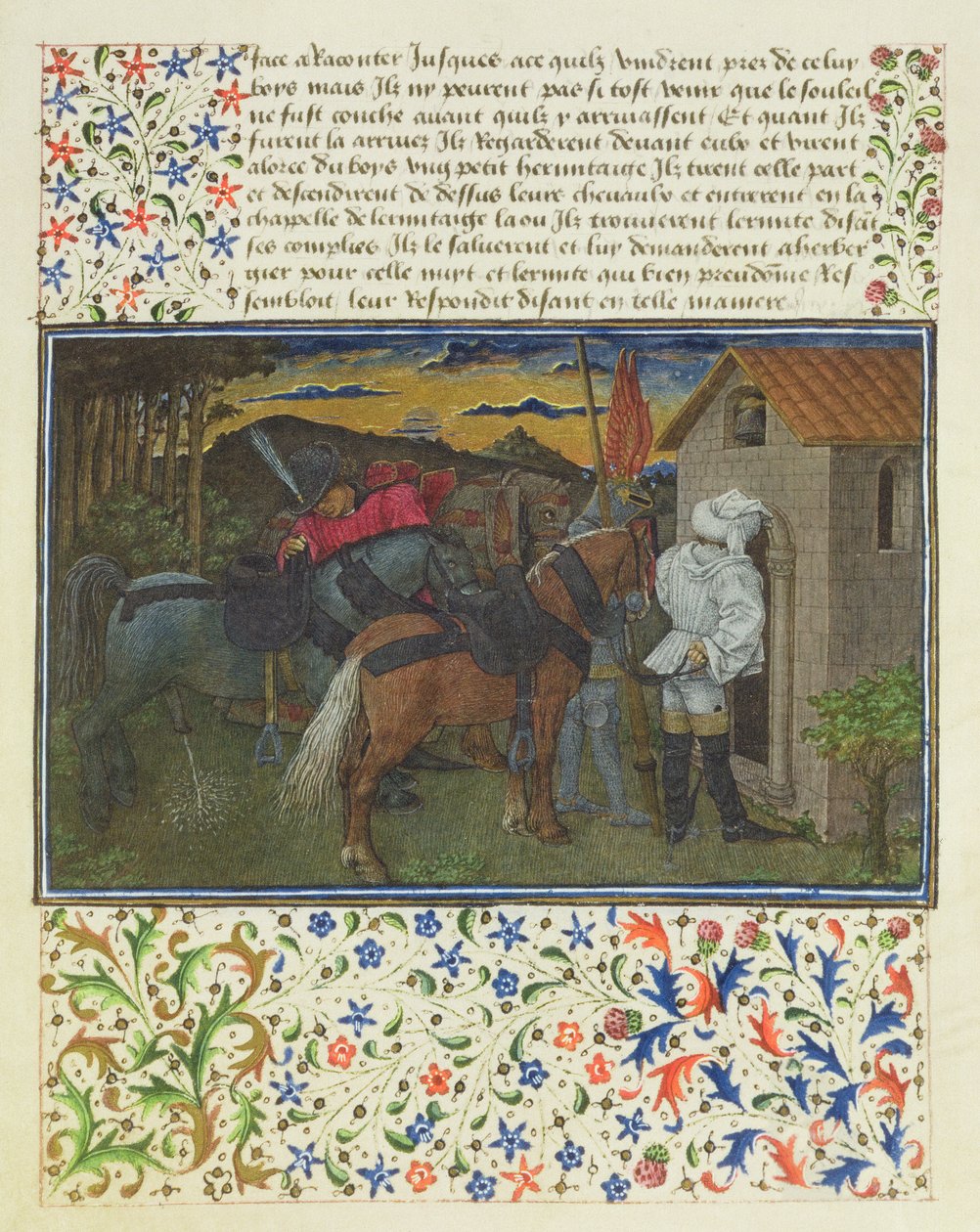السيدة 2597 القلب والرغبة والكرم ، في وقت متأخر من المساء ، أمام خلية Hermits ، نسخة فاكس من Livre du Coeur dAmours Espris بقلم Rene dAnjou بواسطة مدرسة اللغة الإنجليزية