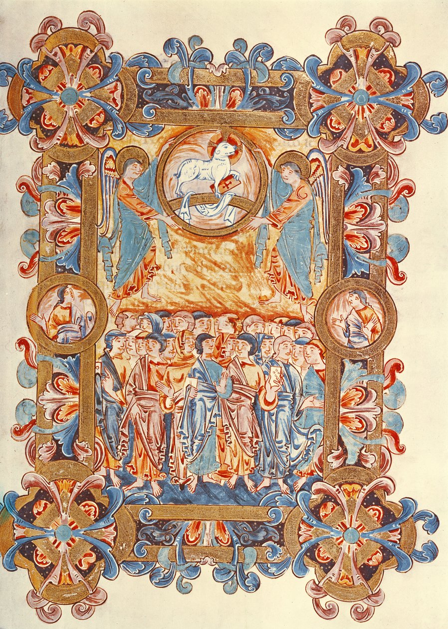 Ms 274 (Y-6) fol.158 الحشد العاشق للحمل ، من كتاب ملكة جمال روبرت جوميج ، ج 1016 بواسطة مدرسة اللغة الإنجليزية
