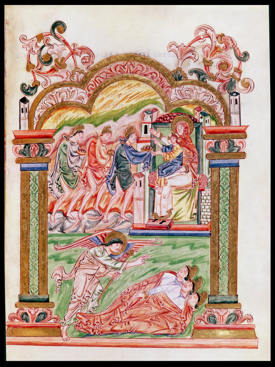 Ms 274 (Y-6) fol.37 الحلم والعشق المجوس ، من كتاب ملكة جمال روبرت جومييج ، c.1016 بواسطة مدرسة اللغة الإنجليزية