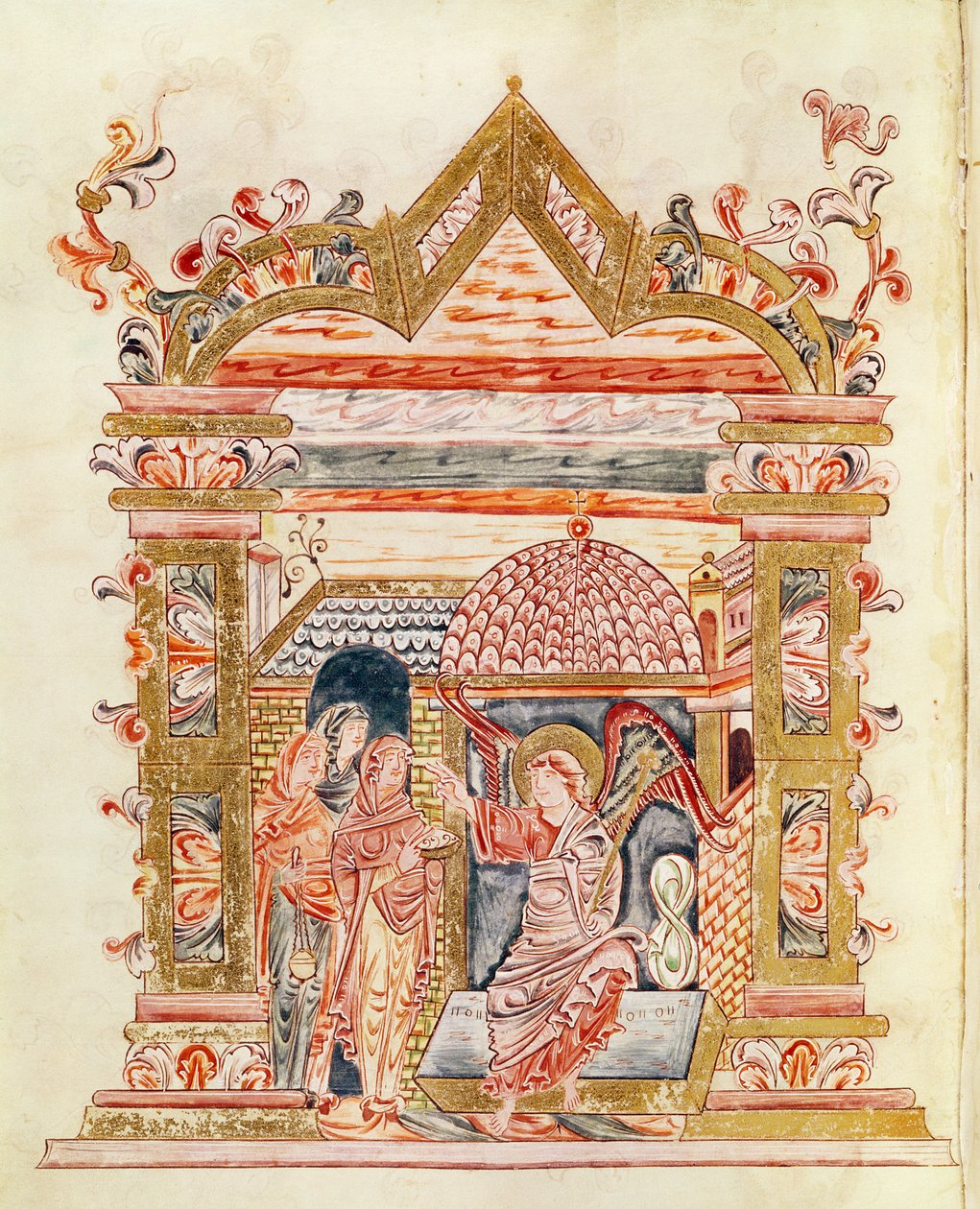 Ms 274 (Y-6) fol.72v المرأة المقدسة في القبر ، من كتاب ملكة جمال روبرت جوميج ، ج 1016 بواسطة مدرسة اللغة الإنجليزية