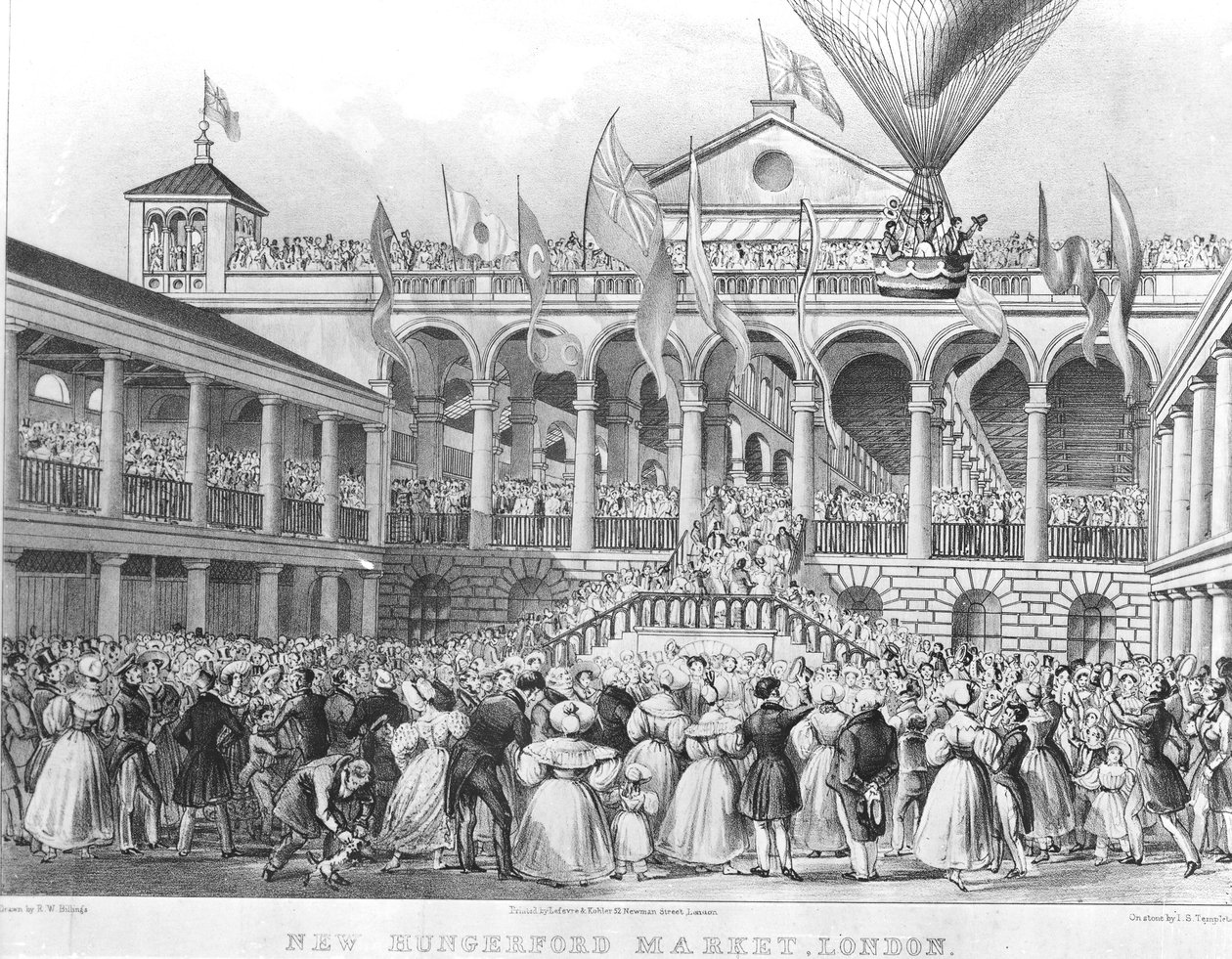 سوق نيو هانجرفورد ، 1833 بواسطة مدرسة اللغة الإنجليزية