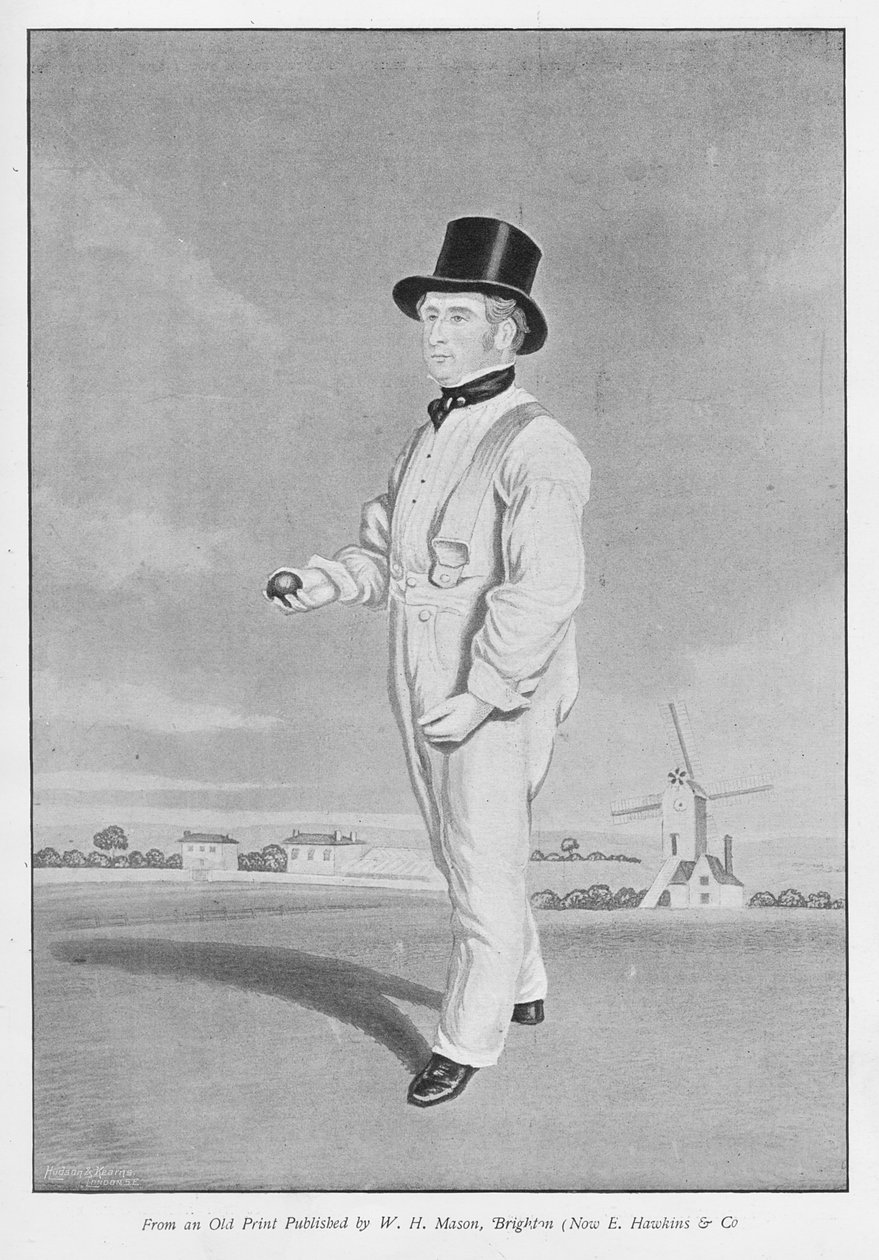 Old Lillywhite ، من مطبوعة قديمة نُشرت في Cricketers and Cricket Grounds ، التي نشرتها Hudson and Kearns ، 1895 بواسطة مدرسة اللغة الإنجليزية