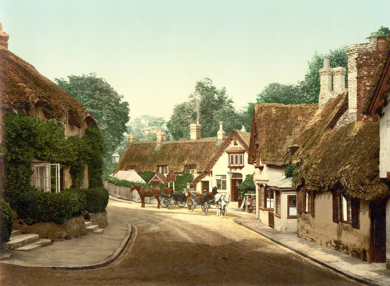 Old Village Shanklin (صورة ملونة باليد) بواسطة مدرسة اللغة الإنجليزية