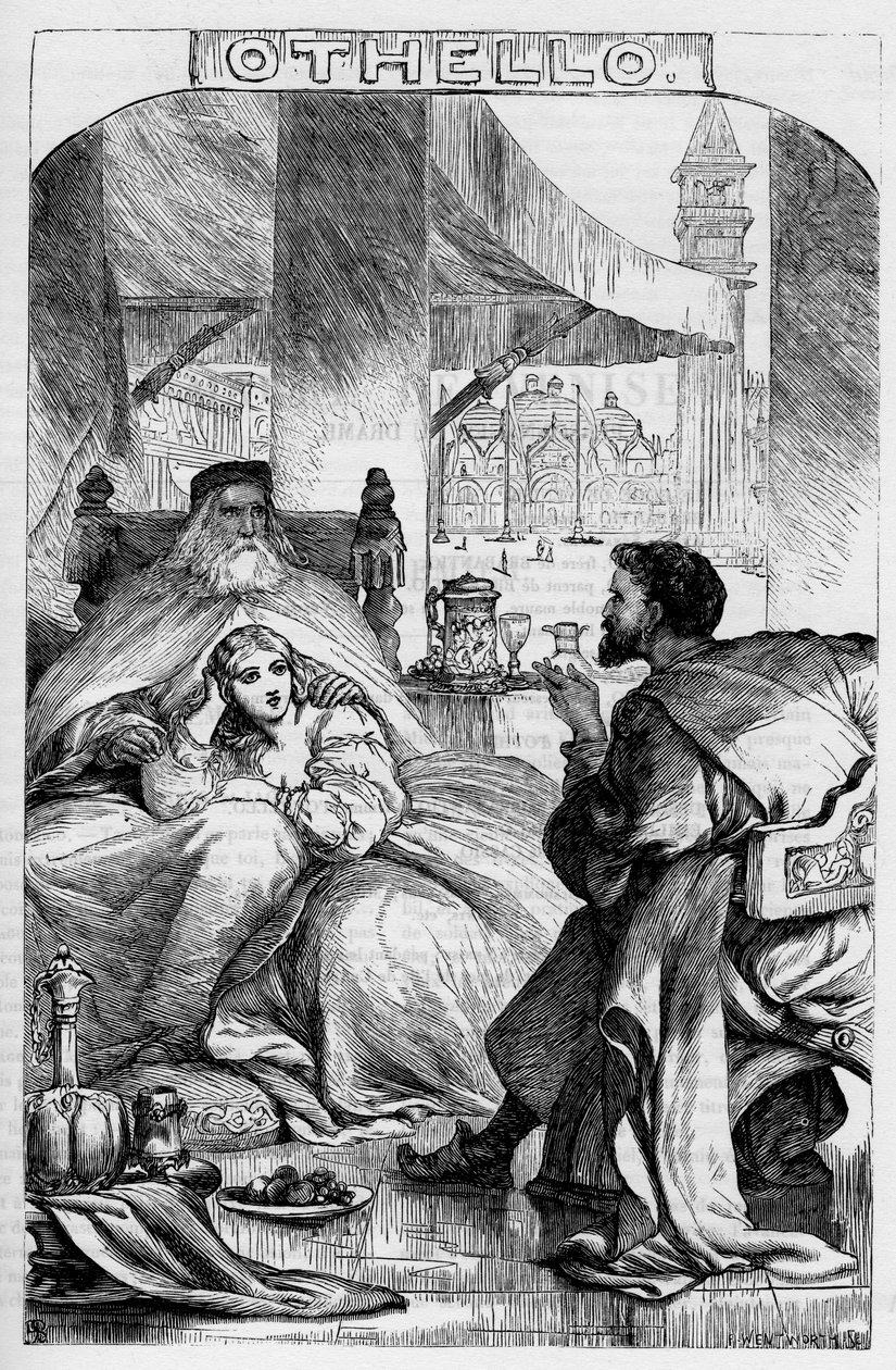 عطيل ، مستنقع فينيسيا - رسم توضيحي في "" مكمل لوليام شكسبير "" 1866 - الرسوم التوضيحية والشكل العام لهذه الطبعة مستعارة من شكسبير المصور لكاسيل ، الذي نُشر في لندن بواسطة مدرسة اللغة الإنجليزية