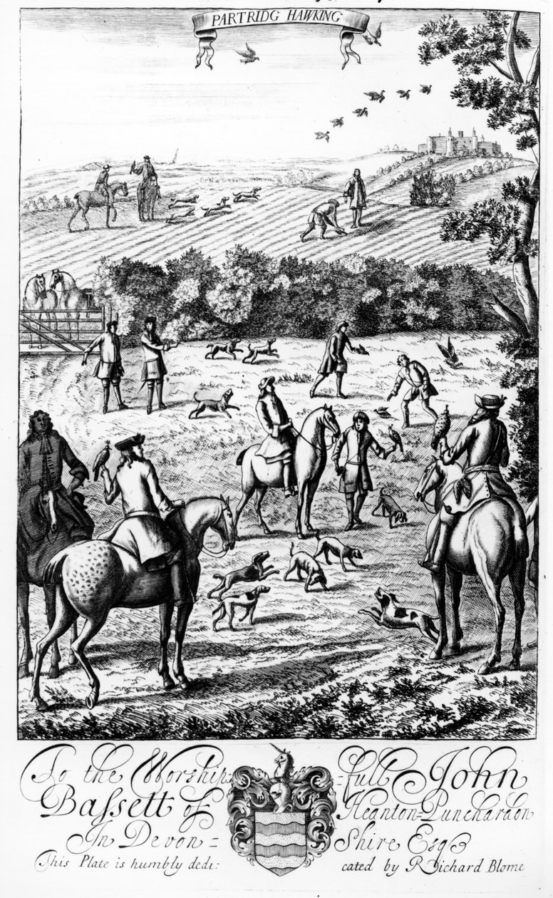 بارتريدج هوكينج ، من "منتزه الجنتلمان" الذي نشره ريتشارد بلوم ، 1686 بواسطة مدرسة اللغة الإنجليزية