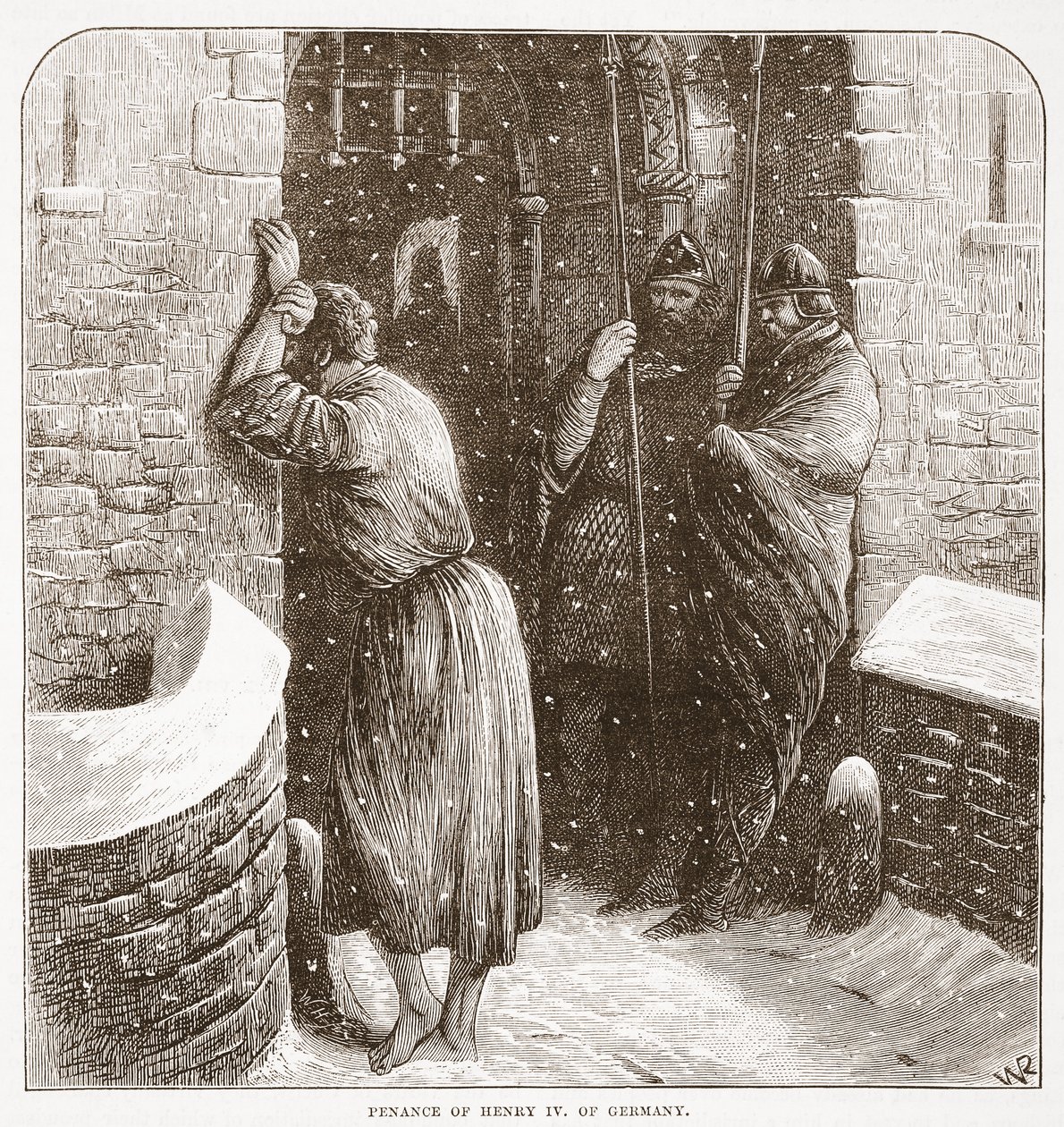تكفير هنري الرابع لألمانيا ، توضيح من تاريخ البروتستانتية بقلم جيمس أيتكين ويلي (1808-1890) ، حانة. 1878 بواسطة مدرسة اللغة الإنجليزية