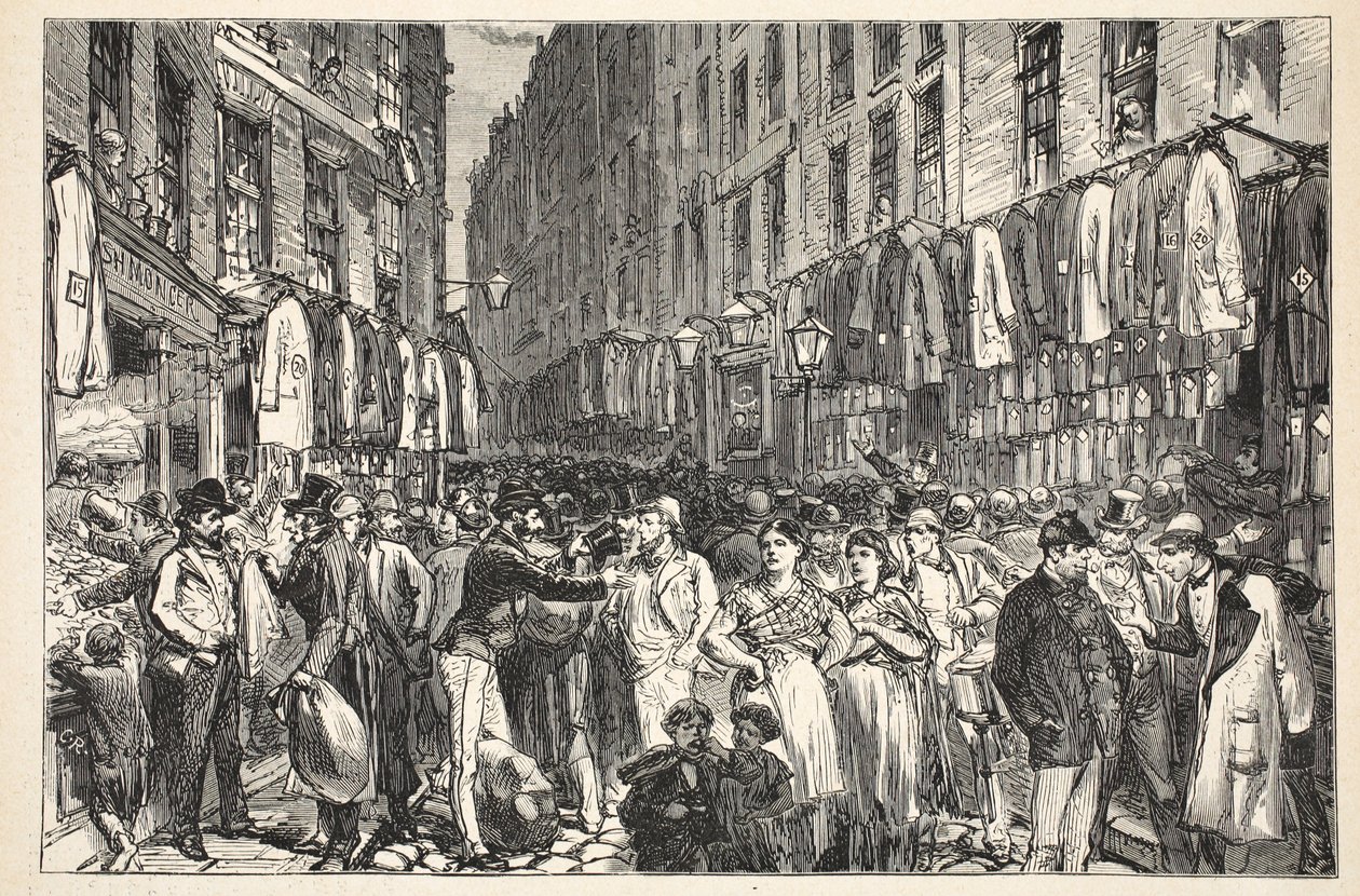 Petticoat Lane (شارع ميدلسكس) ، 1870 بواسطة مدرسة اللغة الإنجليزية