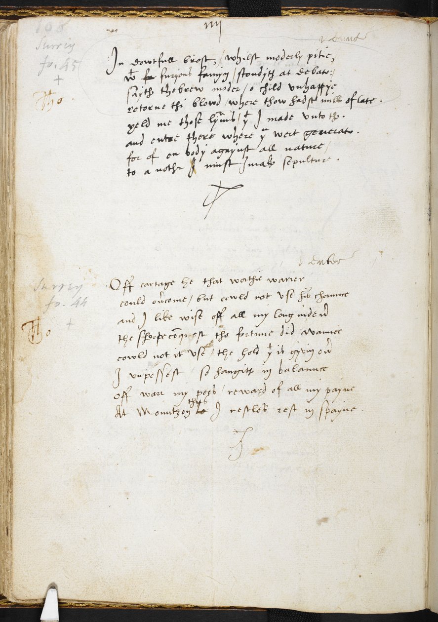 قصائد السير توماس وايت، f.54v، c.1530-39 (حبر على ورق) بواسطة مدرسة اللغة الإنجليزية