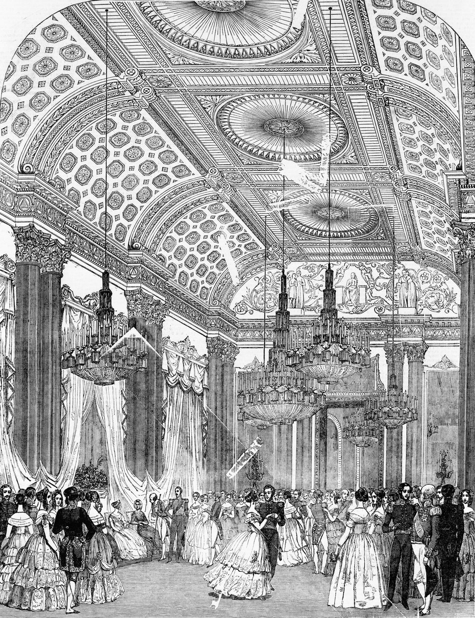 رقصة البولكا في كرة الدولة في قصر باكنغهام ، 1848 بواسطة مدرسة اللغة الإنجليزية