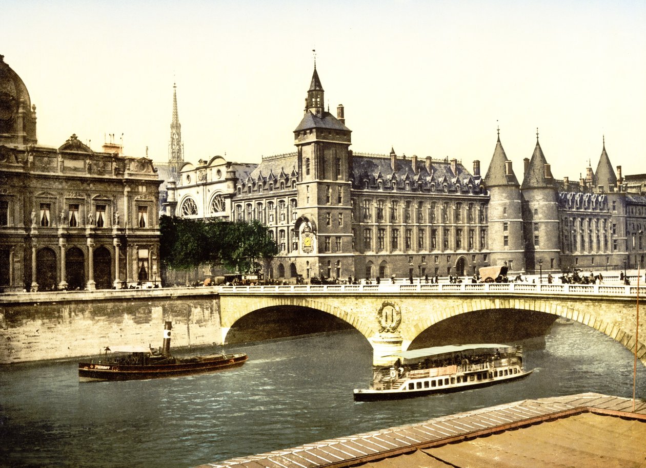 Pont au Change و Palais de Justice، Paris (صورة ملونة باليد) بواسطة مدرسة اللغة الإنجليزية