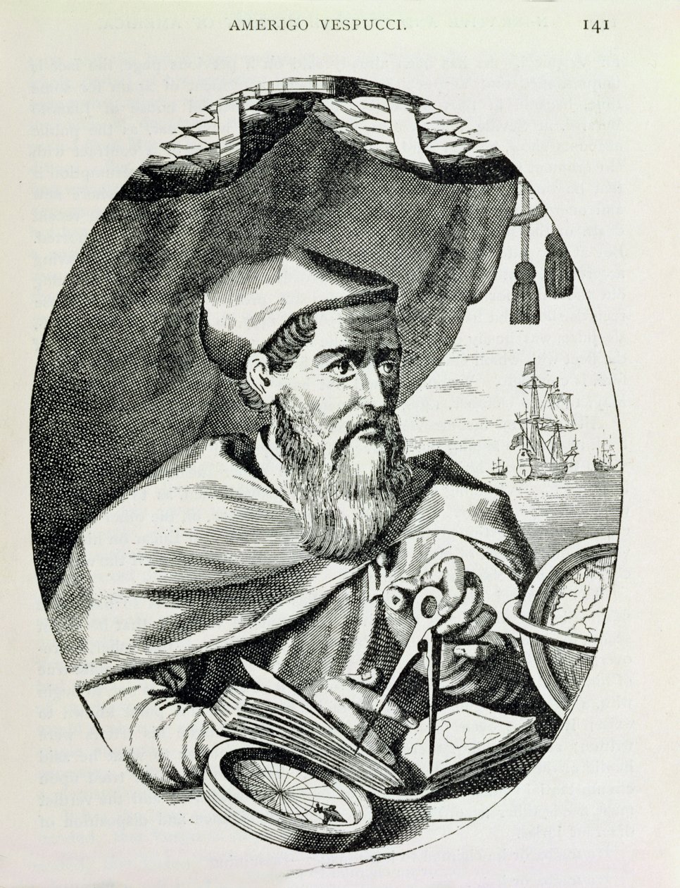 صورة لأميريغو فيسبوتشي (1454-1512) من "السرد والتاريخ النقدي لأمريكا" ، حرره جاستن وينسور ، لندن ، 1886 بواسطة مدرسة اللغة الإنجليزية