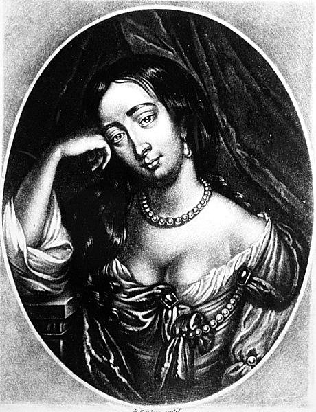 صورة لباربرا فيليرز ، دوقة كليفلاند (1641-1709) منقوشة بقلم ريتشارد إيرلوم (1743-1822) من شخصيات لامعة في التاريخ البريطاني (mezzotint) بواسطة مدرسة اللغة الإنجليزية