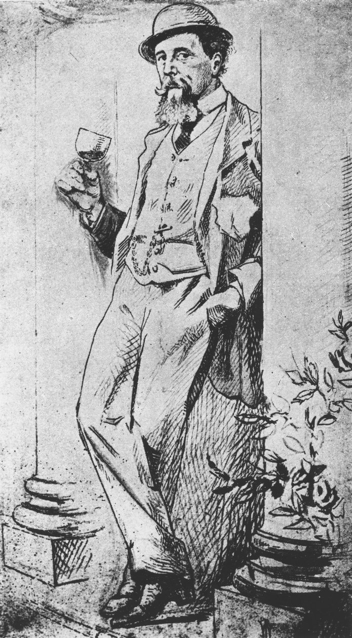 صورة لتشارلز ديكنز (1812-1870) ، من الشرب مع ديكنز كتبها سيدريك تشارلز ديكنز بواسطة مدرسة اللغة الإنجليزية