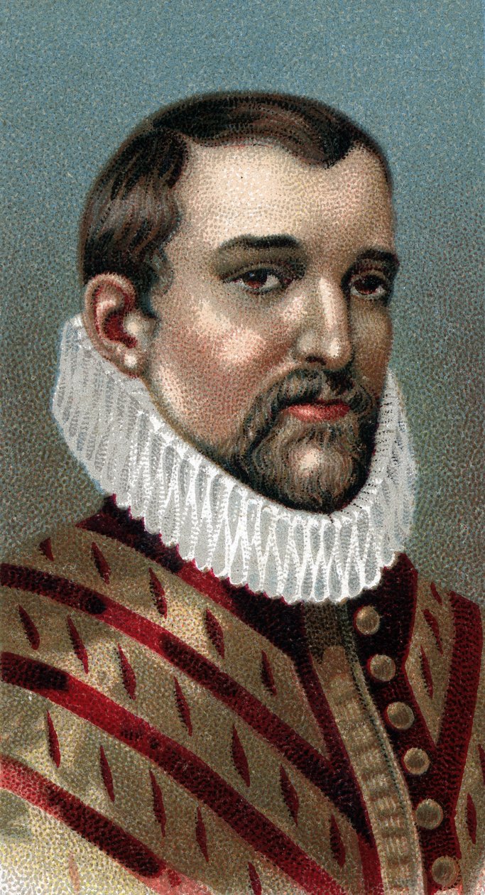 صورة كريستوفر كولومبوس (كريستوفر كولومبوس ، كريستوفورو كولومبو ، كريستوبال كولون) (1451-1506) - من سلسلة "قادة الرجال" "- الطباعة الحجرية الملونة - المدرسة الإنجليزية ، القرن العشرين - بواسطة مدرسة اللغة الإنجليزية