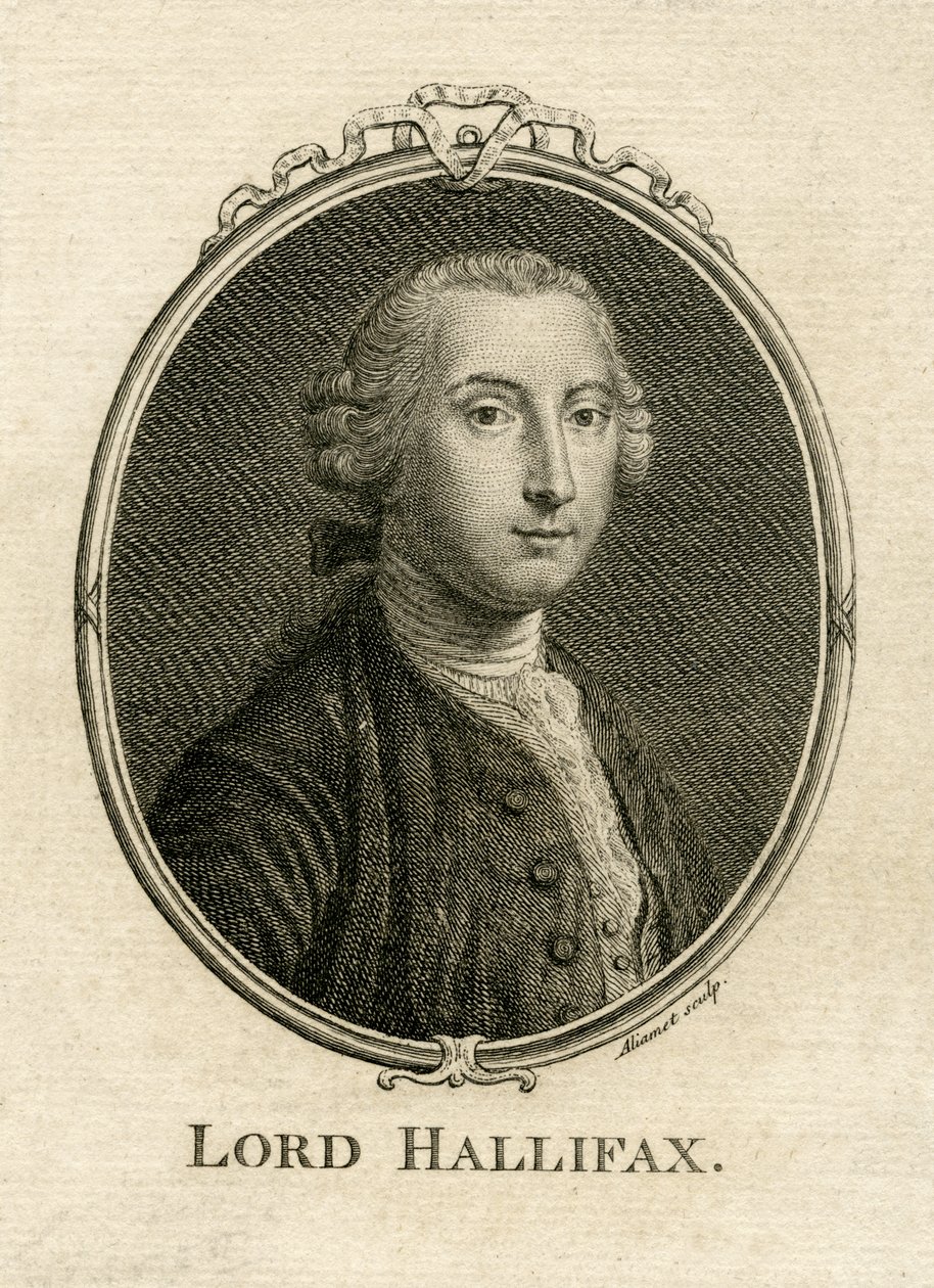 صورة لجورج مونتاجو دونك ، إيرل هاليفاكس الثاني (1716-1771) ، منقوش بواسطة عليامات بواسطة مدرسة اللغة الإنجليزية