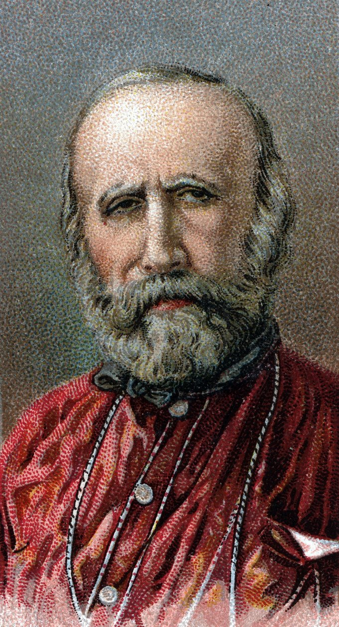 صورة جوزيبي غاريبالدي (1807-1882) - من سلسلة "قادة الرجال" - الطباعة الحجرية الملونة - المدرسة الإنجليزية ، القرن العشرين - بواسطة مدرسة اللغة الإنجليزية