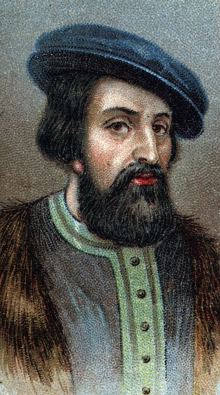 صورة هرناندو (هرنان) كورتيس (كورتيز) (1485-1547) الفاتح الإنجليزي - من سلسلة "قادة الرجال" - الطباعة الحجرية الملونة - المدرسة الإنجليزية ، القرن العشرين - بواسطة مدرسة اللغة الإنجليزية