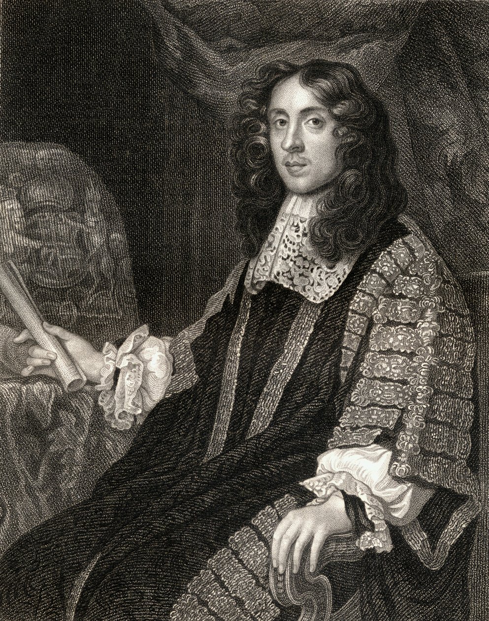 صورة Heneage Finch (1621-82) ، من Lodges British Portraits ، 1823 بواسطة مدرسة اللغة الإنجليزية