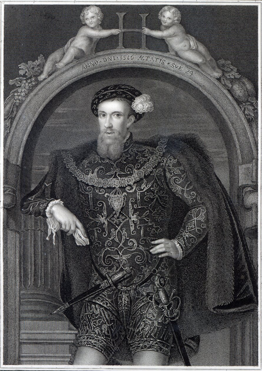 صورة لهنري هوارد (1517-47) إيرل ساري ، من "صور بريتيش لودج" ، 1823 بواسطة مدرسة اللغة الإنجليزية