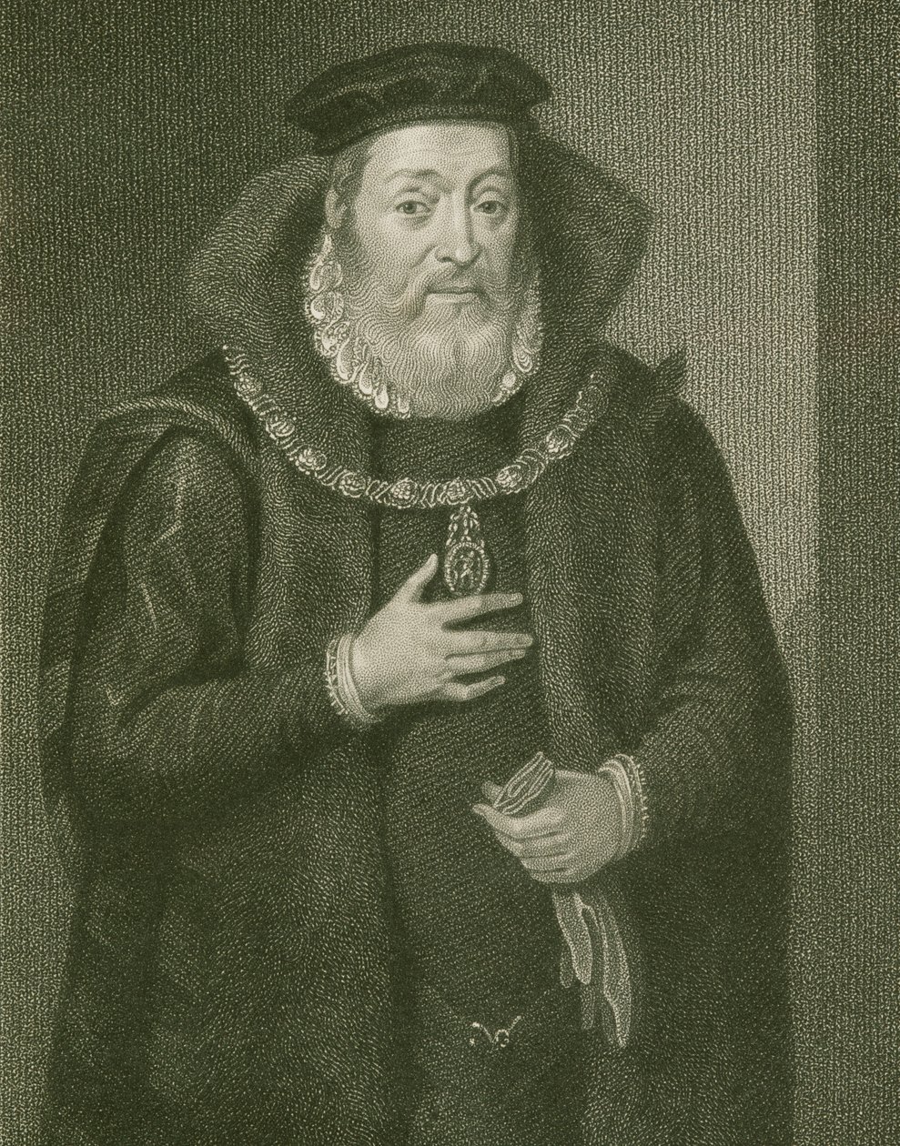صورة لجيمس هاميلتون (1517-1575) إيرل الثاني من أران ، من "صور بريتيش بورتس" ، 1823 بواسطة مدرسة اللغة الإنجليزية