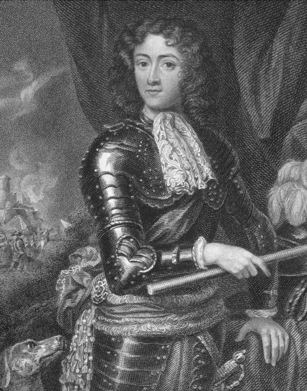 صورة لجيمس سكوت (1649-85) دوق مونماوث ، من "بورتريهات بورتريتس البريطانية" ، 1823 بواسطة مدرسة اللغة الإنجليزية