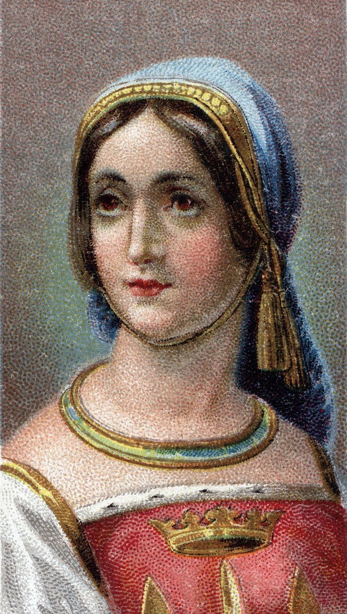 صورة جان دارك (1412-31) - جان دارك (1412-1431) الملقبة بخادمة أورليانز- من سلسلة "قادة الرجال" - الطباعة الحجرية الملونة - المدرسة الإنجليزية ، القرن العشرين - بواسطة مدرسة اللغة الإنجليزية