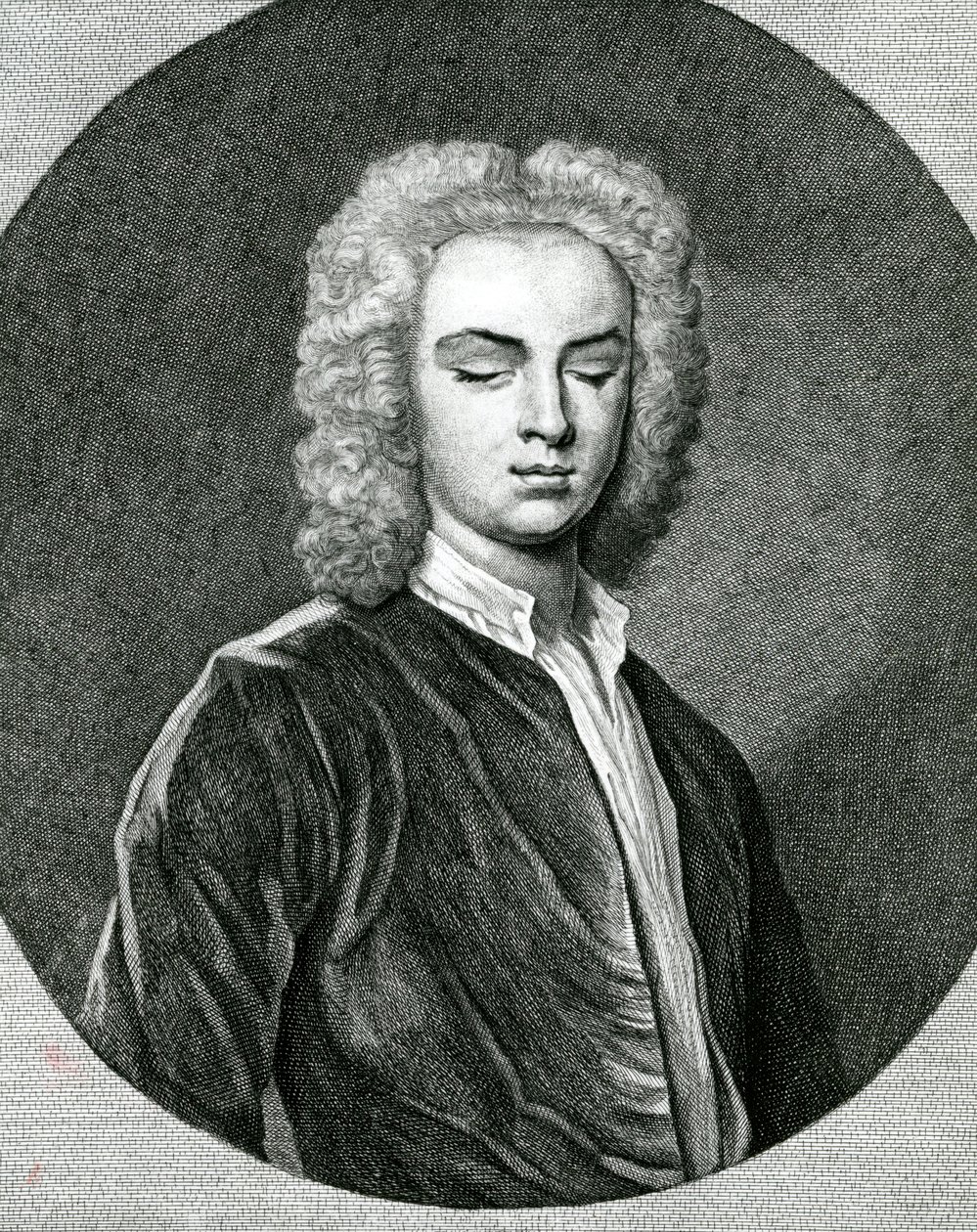 صورة لجون ستانلي (1712-86) (نقش) بواسطة مدرسة اللغة الإنجليزية
