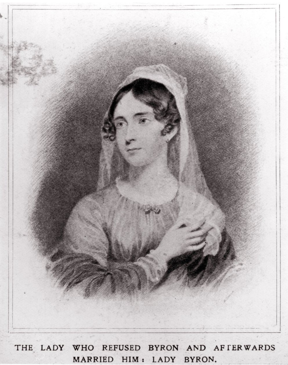 صورة للسيدة بايرون (1792-1863) بواسطة مدرسة اللغة الإنجليزية