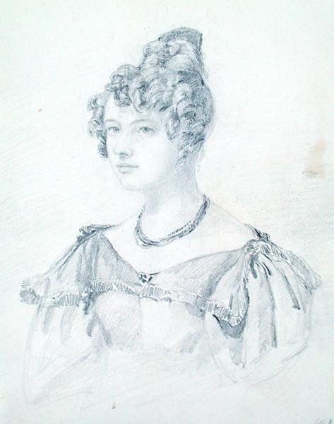 "Portrait of MAR by GB" ، من سجل قصاصات مايكل فاراداي بواسطة مدرسة اللغة الإنجليزية