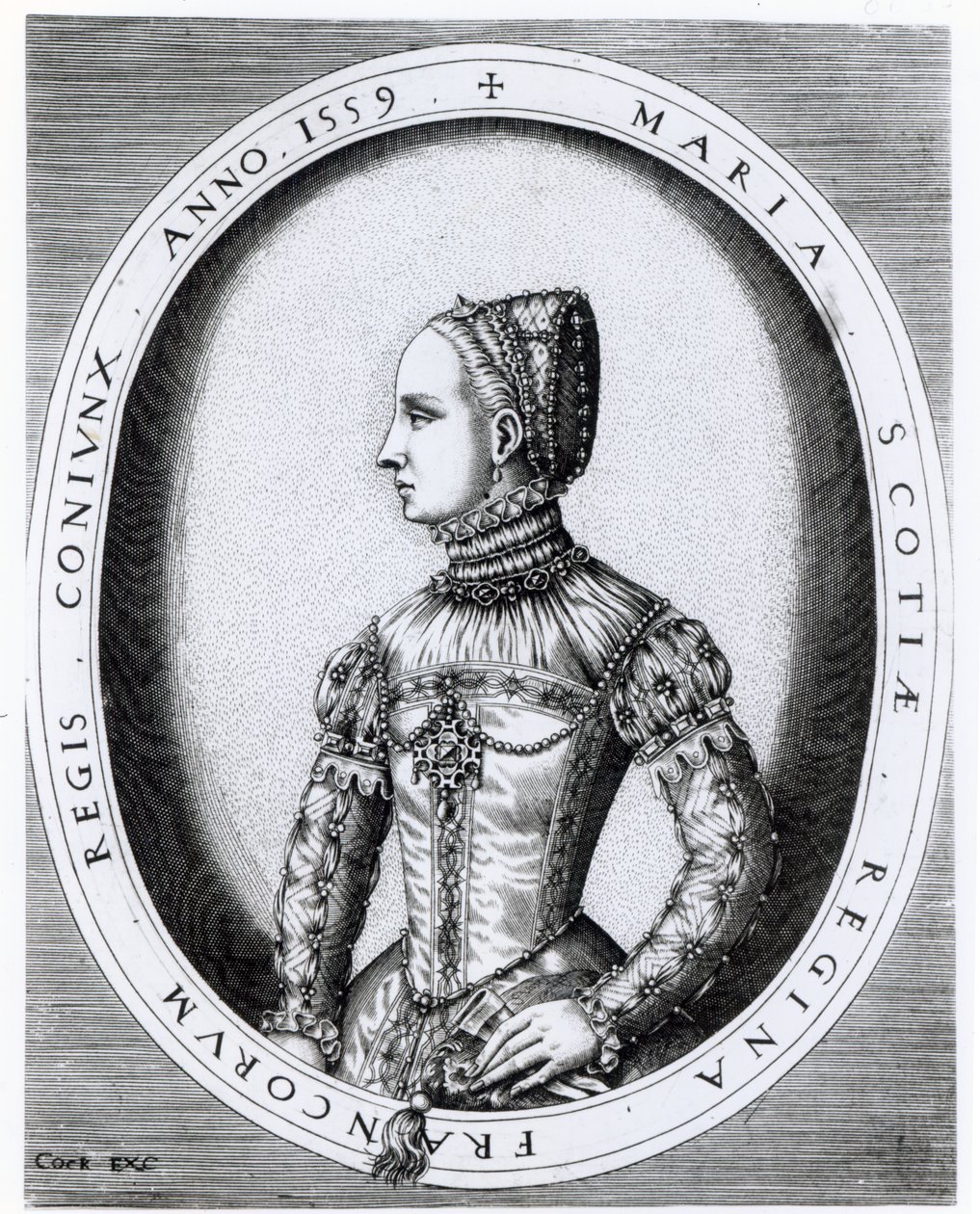 صورة ماري ملكة الاسكتلنديين (1542-1587) منقوشة بواسطة Hieronymus Cock (c.1510-70) 1559 بواسطة مدرسة اللغة الإنجليزية