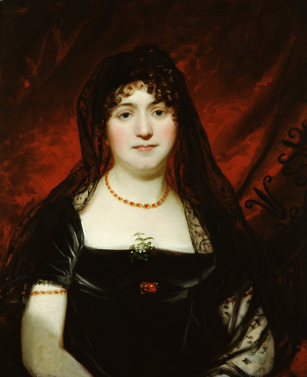 Portrait of Mary Sarah Oliver (oil on canvas) بواسطة مدرسة اللغة الإنجليزية