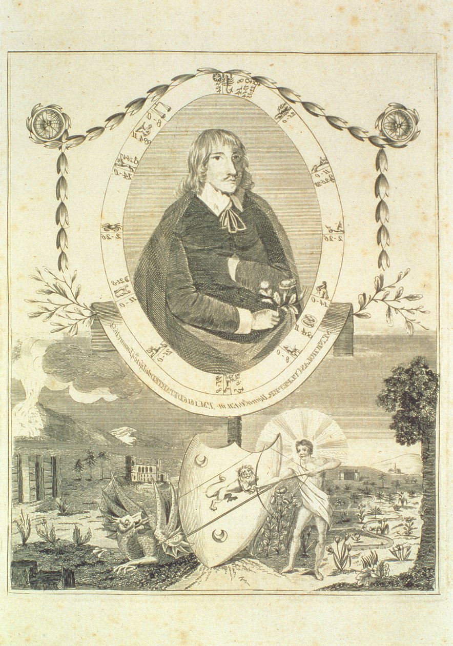 صورة لنيكولاس كولبيبر (1616-54) ، صورة للطبيب الإنكليزي في الكلية والأعشاب الكاملة ، نشرت عام 1790 بواسطة مدرسة اللغة الإنجليزية