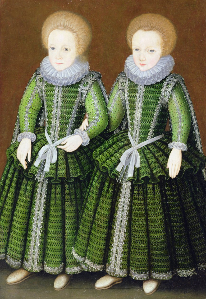 صورة لسارة وإليزابيث بوليت من هينتون سانت جورج ، سومرست ، c.1600 بواسطة مدرسة اللغة الإنجليزية