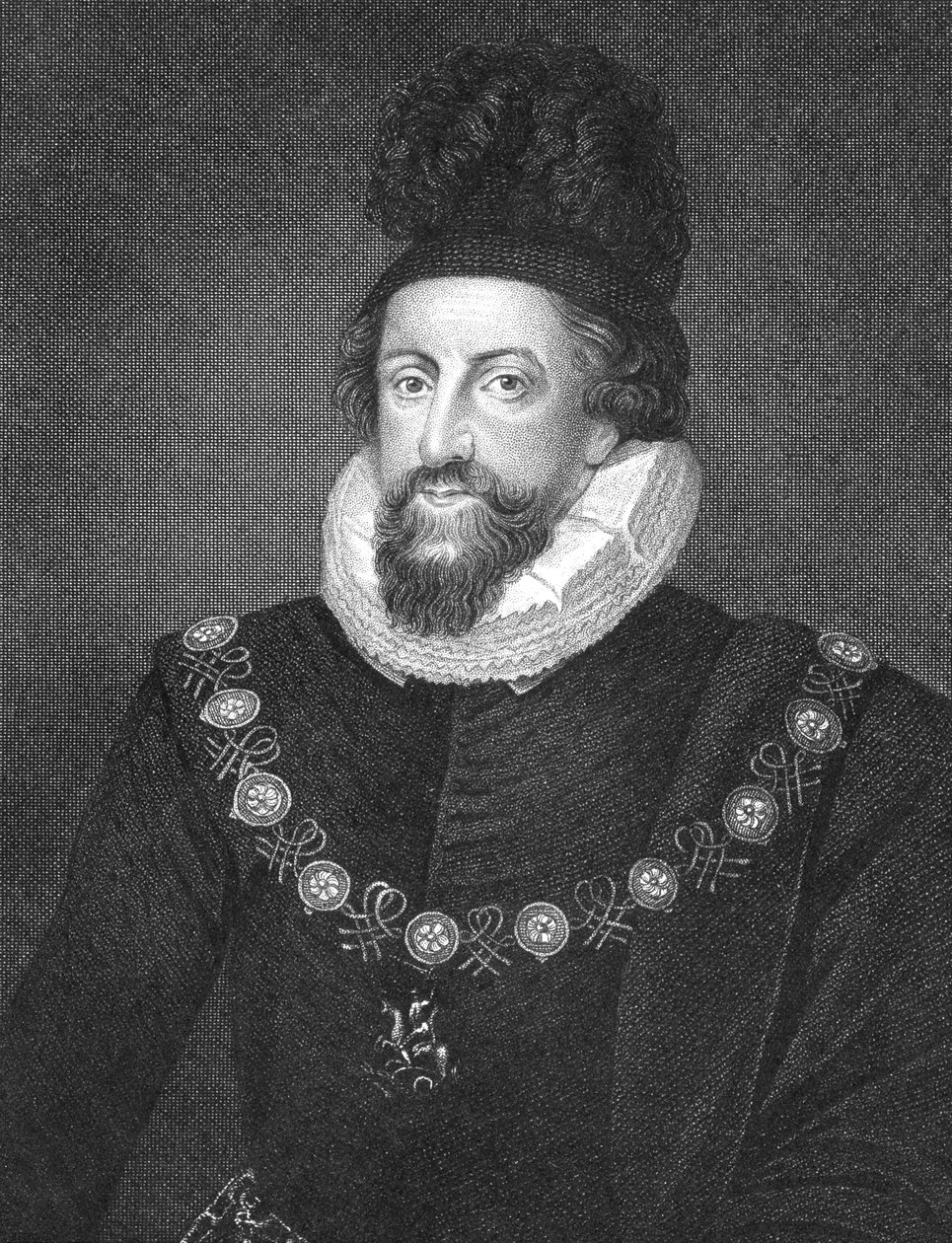 صورة لتوماس هوارد (1561-1626) أول إيرل سوفولك ، من "الصور البريطانية للصور" ، 1823 بواسطة مدرسة اللغة الإنجليزية