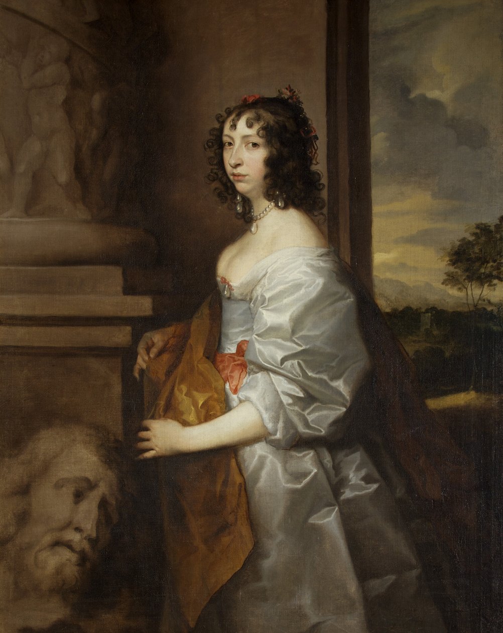 Portrait of a Lady (oil on canvas) بواسطة مدرسة اللغة الإنجليزية
