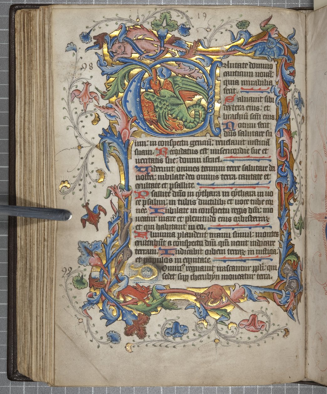 Psalter with Sarum use calendar, Fol 72 verso, c.1425-75 (ink, paint & gold on vellum) بواسطة مدرسة اللغة الإنجليزية