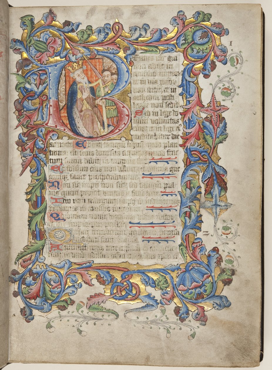 سفر المزامير مع تقويم استخدام Sarum ، حوالي 1425-75 (حبر وطلاء وذهب على رق) بواسطة مدرسة اللغة الإنجليزية