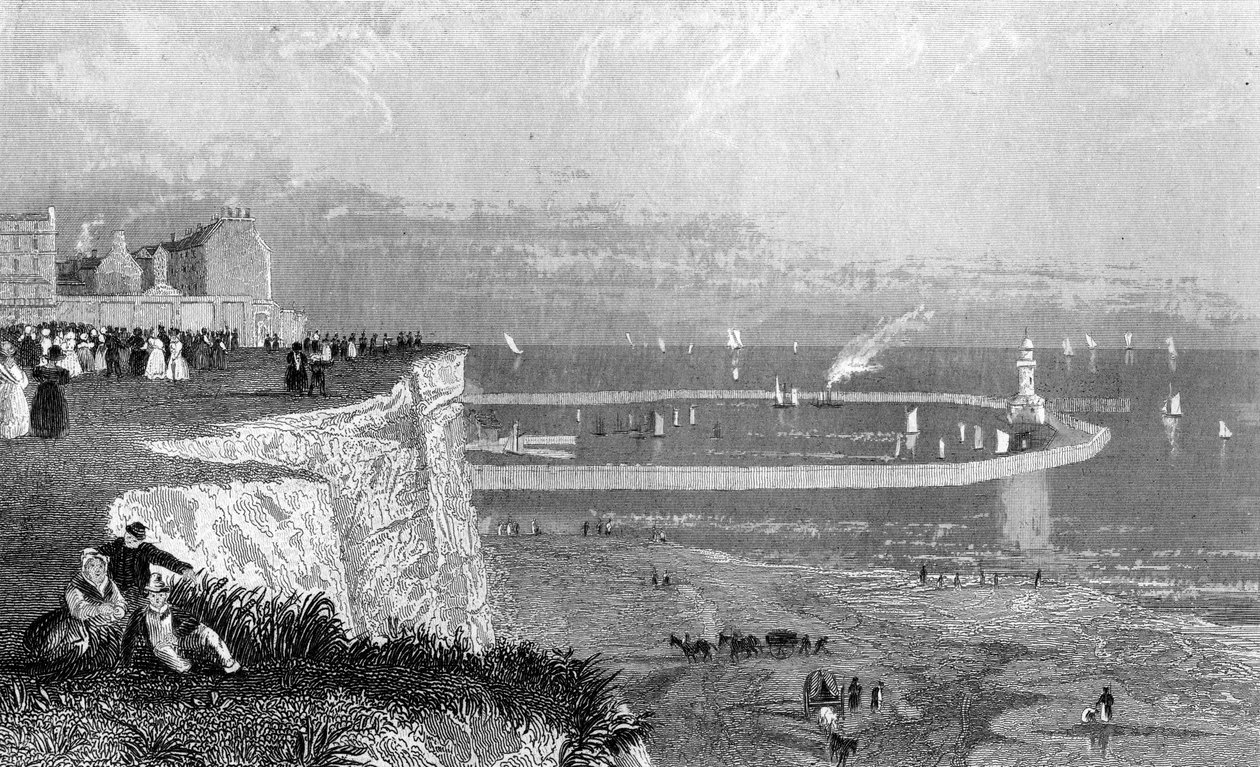 ميناء رامسغيت ، c 1840s بواسطة مدرسة اللغة الإنجليزية