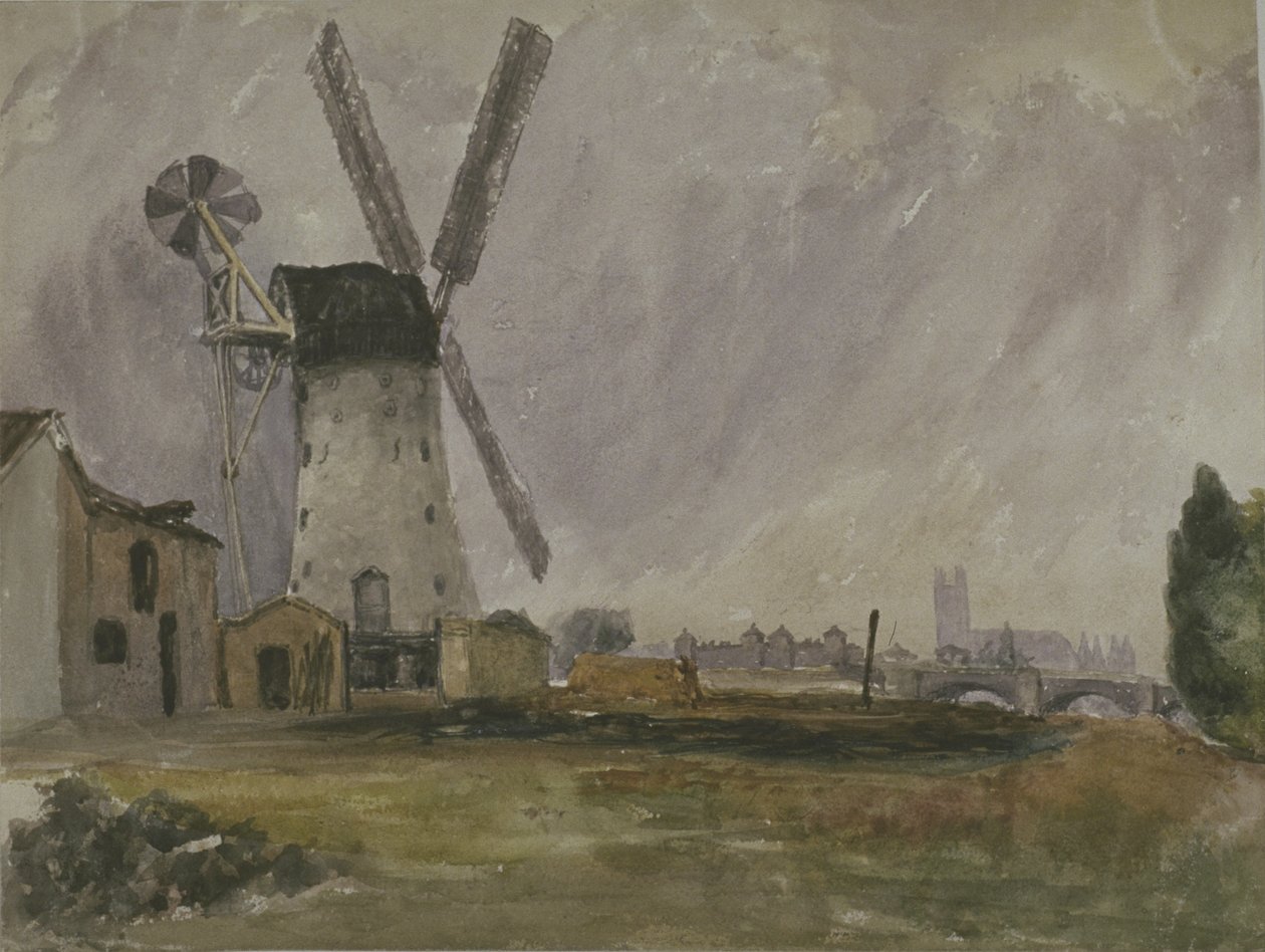 Randall's Mill ، Battersea ، Nine Elms (قلم رصاص على ورق) بواسطة مدرسة اللغة الإنجليزية