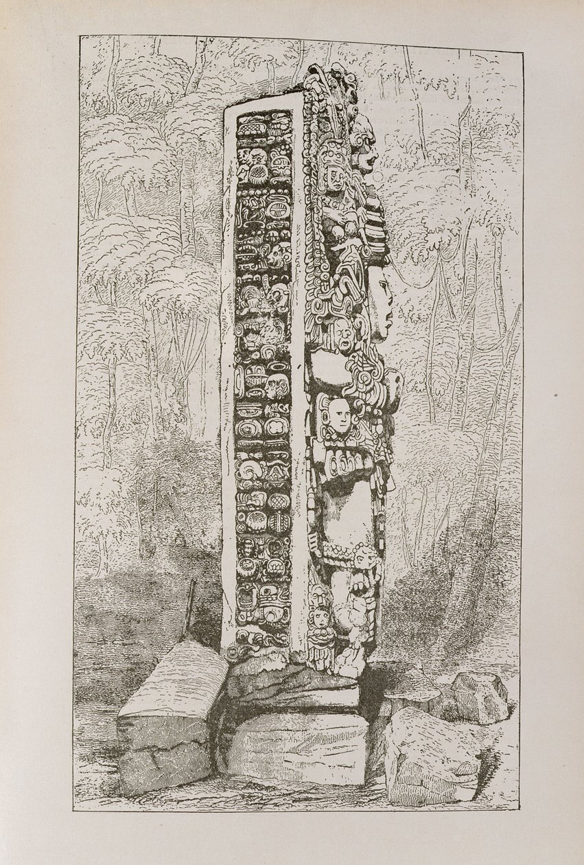 تمثيل المايا الهيروغليفية على لوحة ، من "السرد والتاريخ النقدي لأمريكا" ، حانة. عام 1889 بواسطة مدرسة اللغة الإنجليزية
