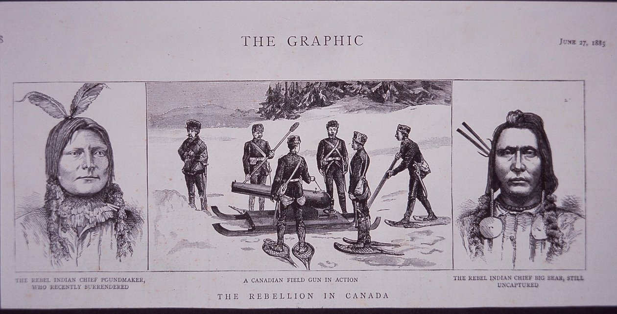 تمرد رييل في كندا ، قادة المتمردين ، من 'The Graphic' بواسطة مدرسة اللغة الإنجليزية