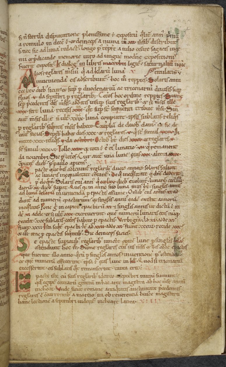 Royal 13. A.XI ، f.5 الرسومات الأولية والهامشية ، Computus ، Helperic of Auxerre (vellum) ؛ بواسطة مدرسة اللغة الإنجليزية
