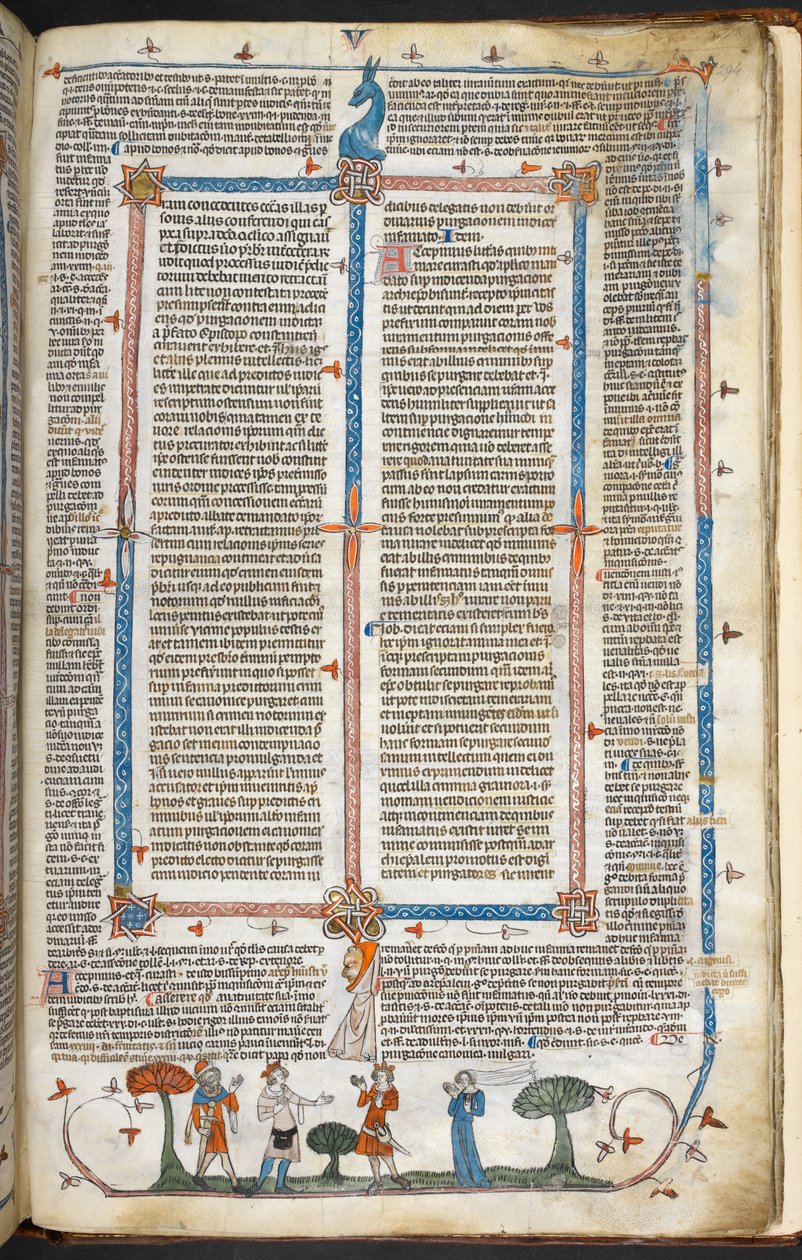 Royal MS 10 IV f.294r أشكال العصور الوسطى والزخرفة الهامشية ، رسم توضيحي من "ملصقات سميثفيلد" (ورق) بواسطة مدرسة اللغة الإنجليزية